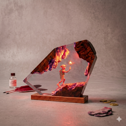 Mystic Elf Resin Lamp
