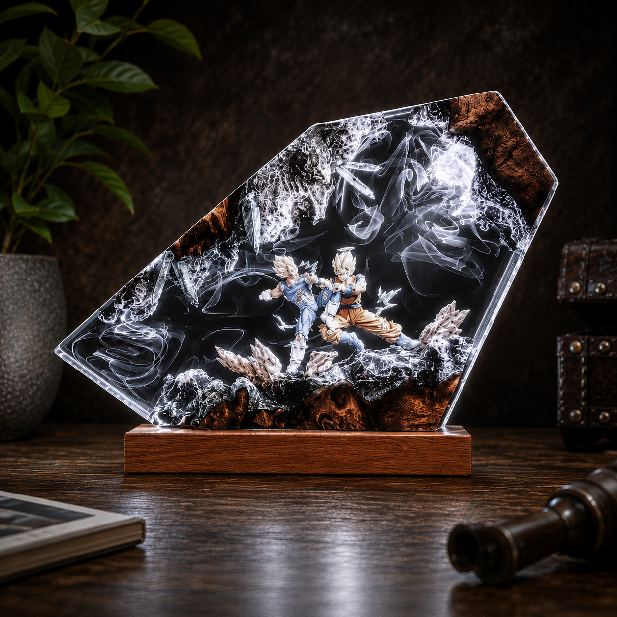 Goku and Vegeta resin lamp