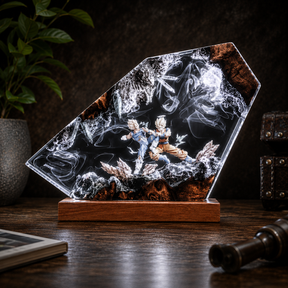 Goku and Vegeta resin lamp