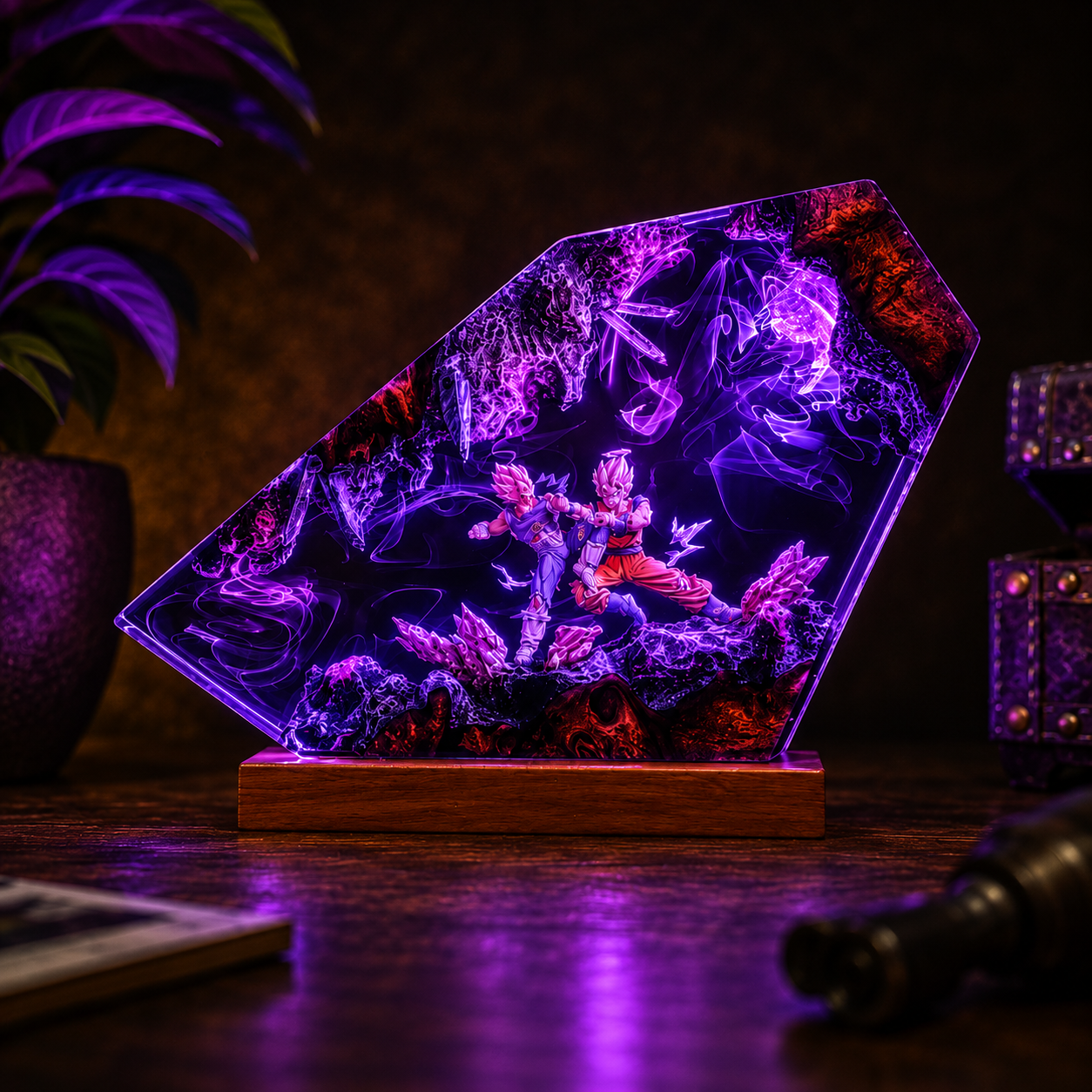 Goku and Vegeta resin lamp