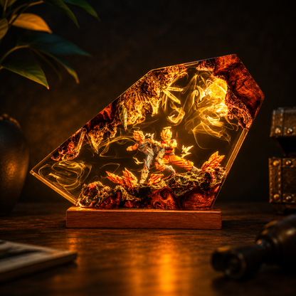 Goku and Vegeta resin lamp