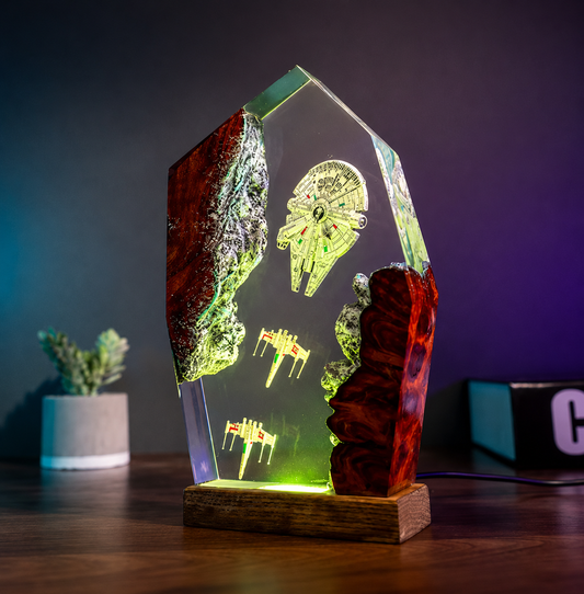 Galaxy Ship Resin Lamp
