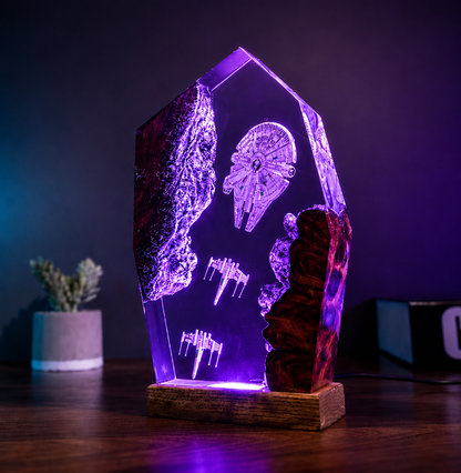 Galaxy Ship Resin Lamp