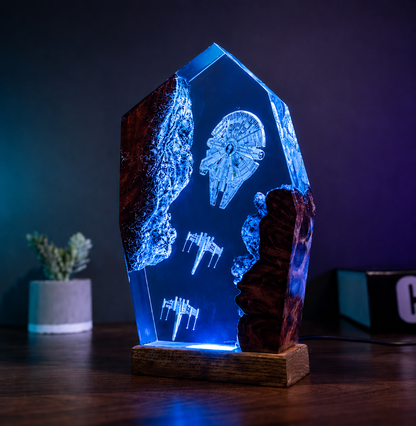 Galaxy Ship Resin Lamp